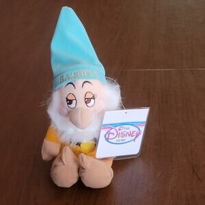 Disney Store 8” Plush Mini Bean Bag Bashful Snow White and The Seven 7 Dwarfs